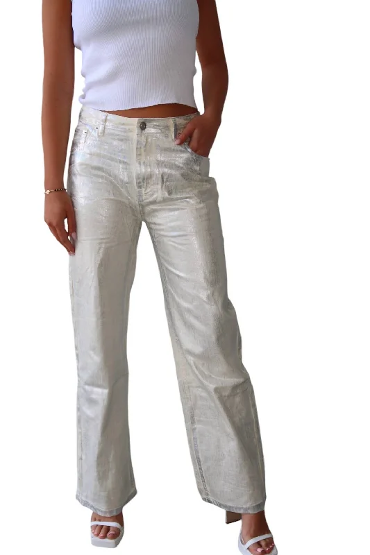 Women's Urban Clothing Star Girl Pants In Silver