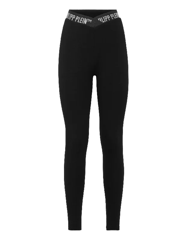 Women's Casual Attire Super High Waist Leggings Stones Philipp Plein TM