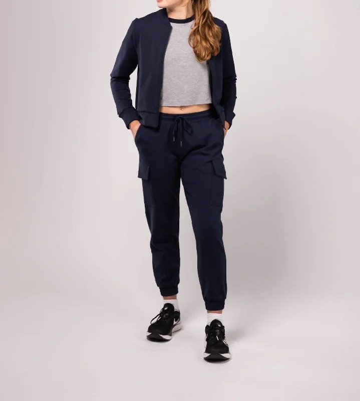 Women's Transitional Outfit Supplex Cargo Pants In Navy