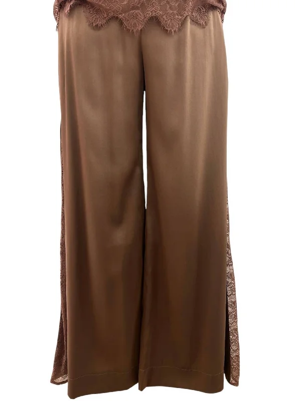Women's Outerwear Attire Women's Brya Silk & Lace Trousers In Cocoa