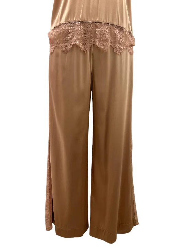 Women's Professional Outfit Women's Brya Silk & Lace Trousers In Malt