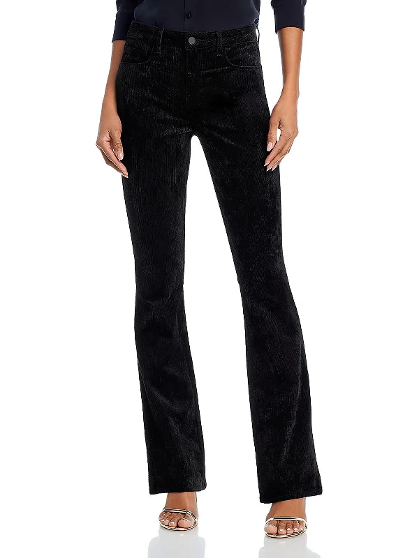 Vintage-Inspired Women's Apparel Womens Corduroy Bell Bottoms Bootcut Jeans