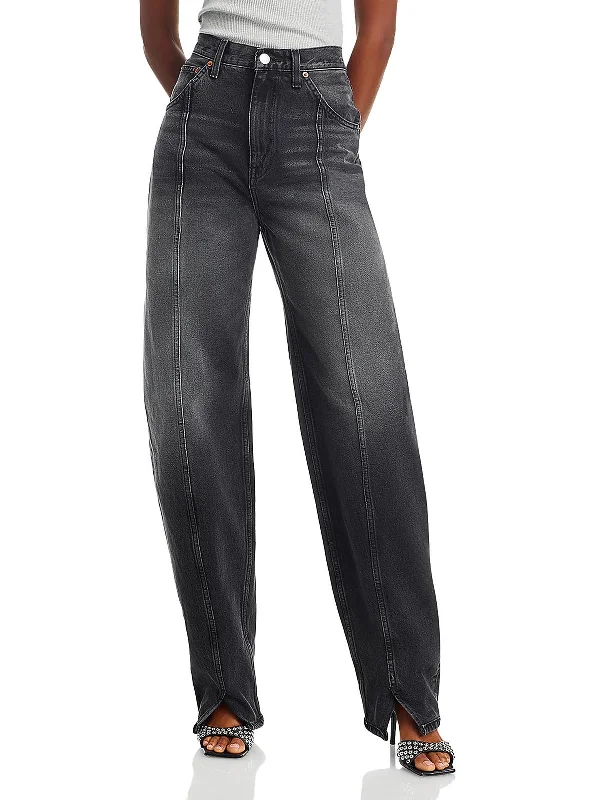 Women's Travel Apparel Womens Denim Seamed Wide Leg Jeans