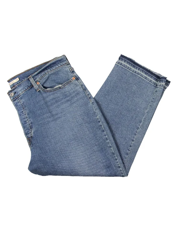 Affordable Women's Apparel Womens High Rise Medium Wash Straight Leg Jeans