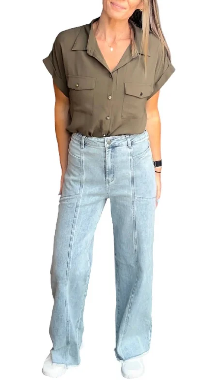 Women's Vintage Attire Women's Wide Leg Jeans In Light Denim