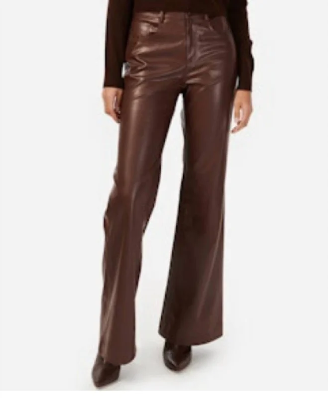 Fashion-Forward Women's Clothing Zenobia Vegan Leather Pants In Java