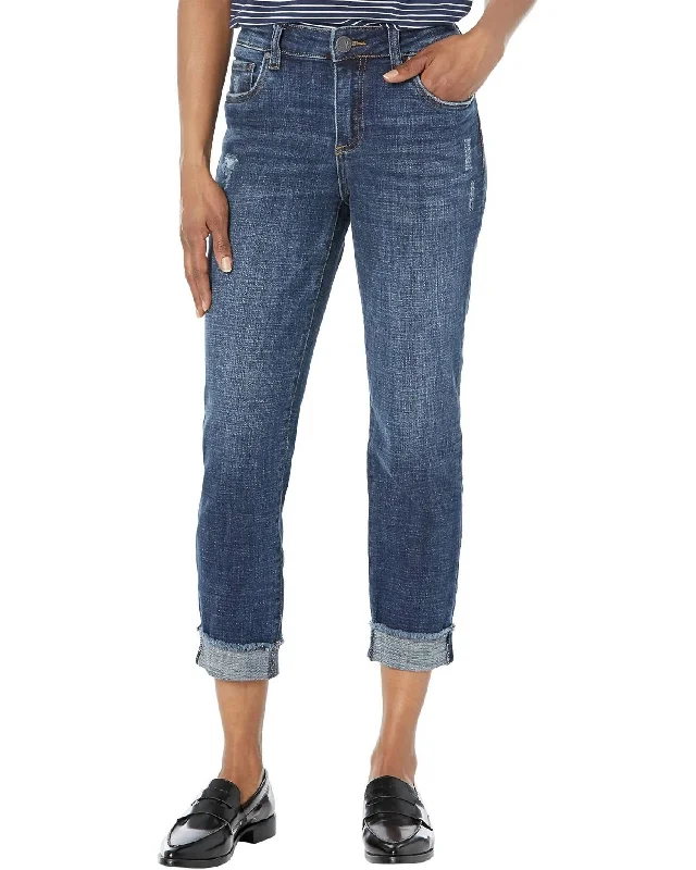 Women's Casual Clothing For Lounging Amy Crop Straight Leg Jeans In Bubbly