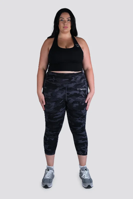 Women's Date Night Outfit Camo 7/8 Highwaisted Leggings - Black