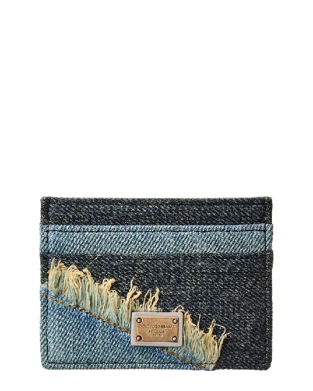 Women's Classic Attire Dolce & Gabbana DG Logo Denim Card Holder