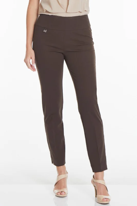 Timeless Women's Clothing Faux Pocket Ankle Pants In Chocolate