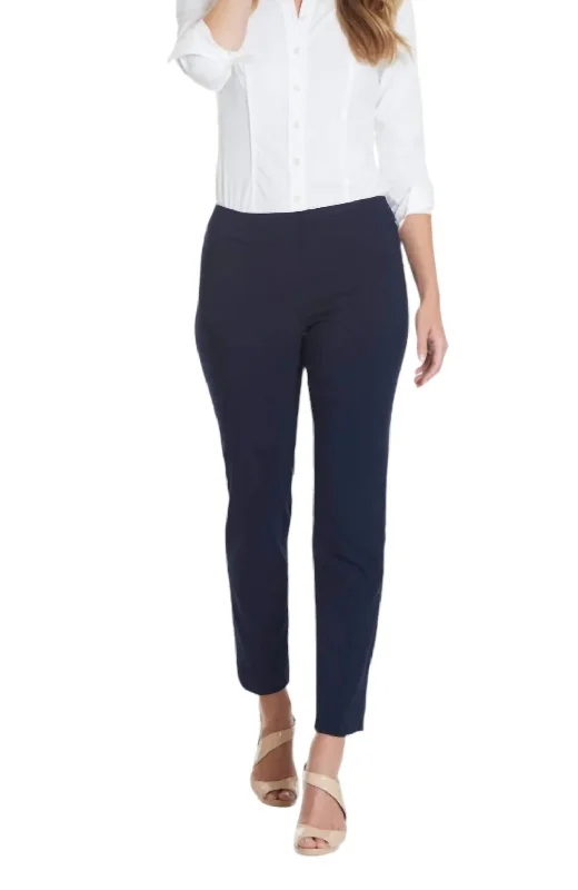 Women's Trendy Clothing Faux Pocket Ankle Pants In Midnight