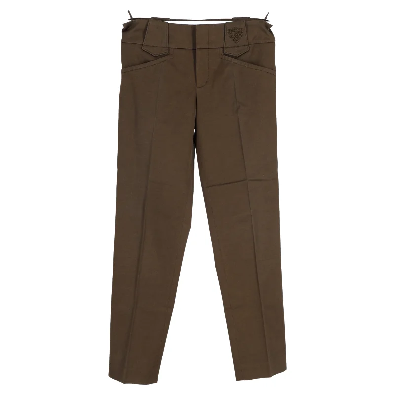 Women's Active Outfit For Fitness Gucci Straight Leg Trousers in Khaki Cotton