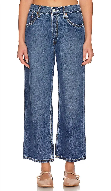 Luxury Women's Clothing Loose Crop Jeans In Peyote Flow