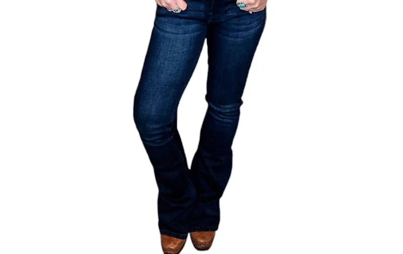 Affordable Women's Outfit Midrise Flare Jeans In Dark Stone Wash