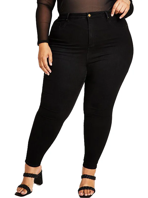 Women's Activewear Garments Plus    Womens High Rise Knit Skinny Jeans