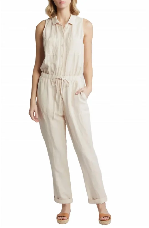 Women's Clothing Sierra Jumpsuit In Soft Flax