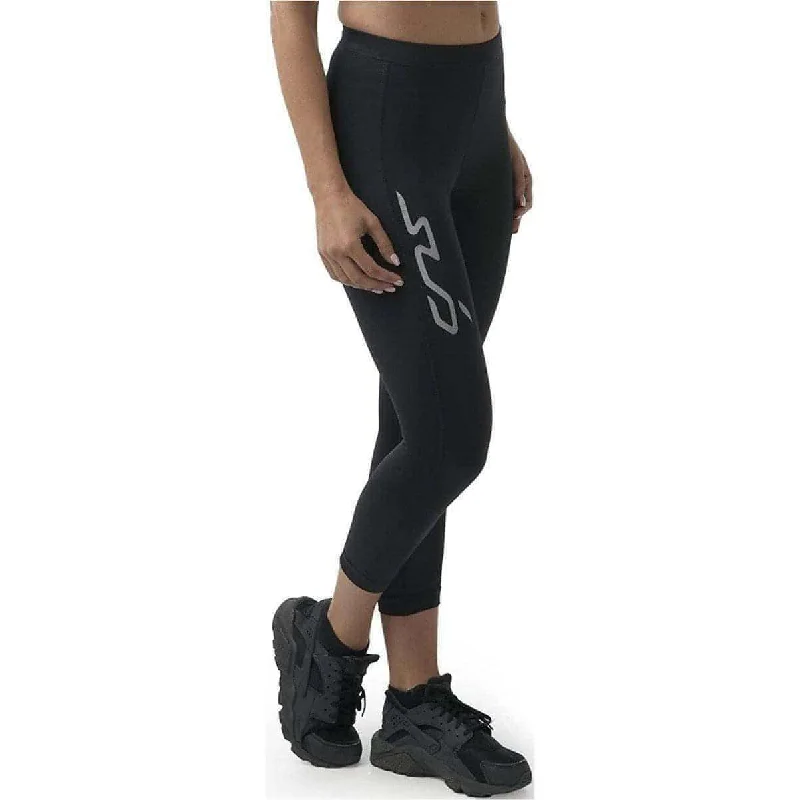 Vintage-Inspired Women's Apparel Sub Sports Dual All Seasons Compression Womens 3/4 Capri Running Tights - Black