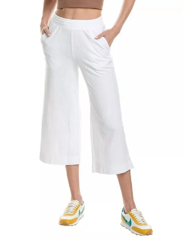 Women's Activewear Apparel Terry Pull On Pant In White