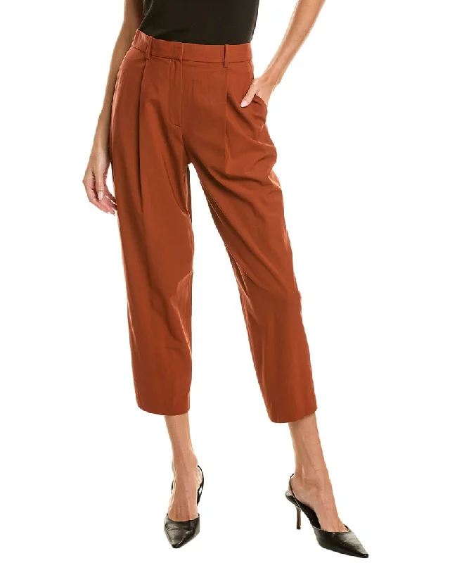 Women's Vacation Attire Theory Carrot Wool-Blend Trouser