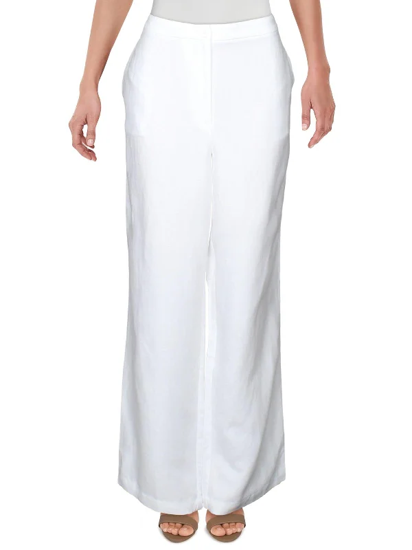 Women's Evening Attire Womens Linen Blend Wide Leg Pants